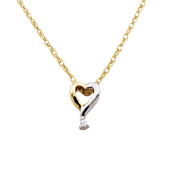 9ct gold 1.2g 18 inch heart Pendant with chain